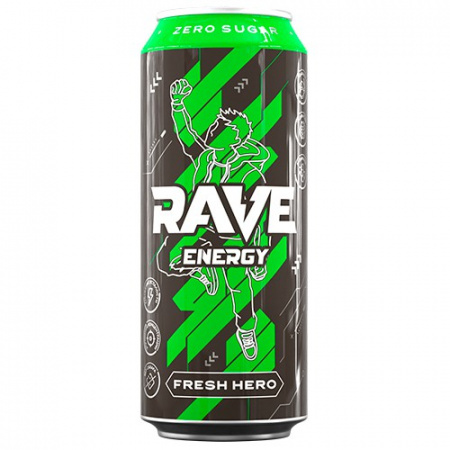 Энергетик Rave Energy 0.500л Ж/Б (Fresh Hero)